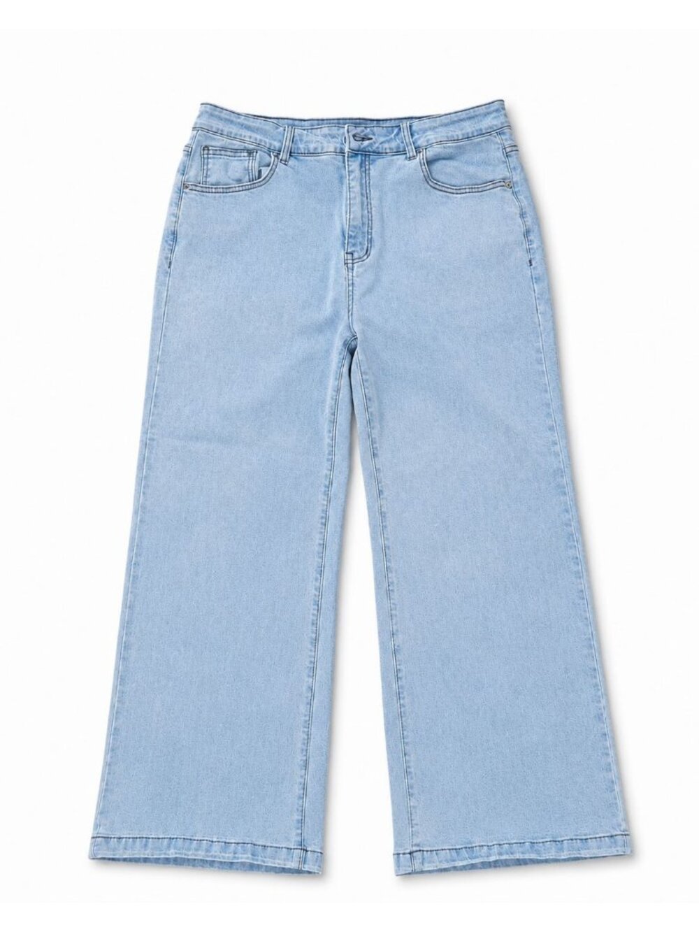 Ettelo Women's Light Wash Wide Leg Jeans Size See Description Stretch Denim Pant